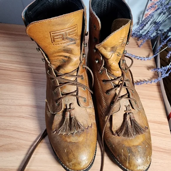 Ariat Brown Leather Boots Size 8 - Picture 9 of 14